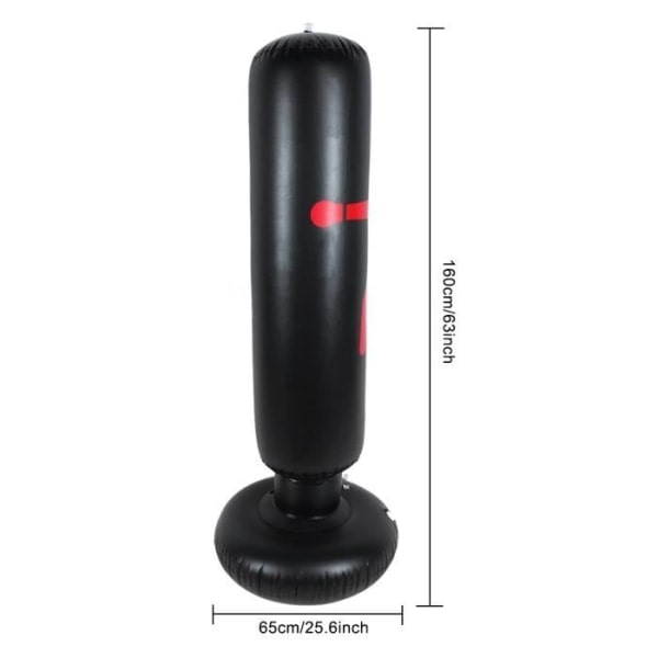BOYOU 160cm Höjd PVC Fitness Kolumn Tumbler Uppblåsbar Boxningssäck Hit Sandbag Vuxna