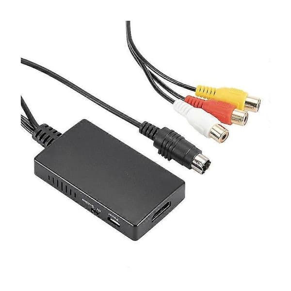 AV+S til HDMI videokonverter (1 stk), AV til HDMI-adapter, RCA til HDMI-konverter kompatibel med 1080p