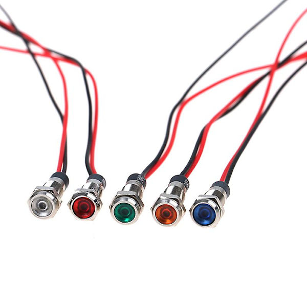 5x Bil Båt 12v-24v 6mm LED Indikatorlys Dash Instrumentpanel Advarselslampe Shytmv
