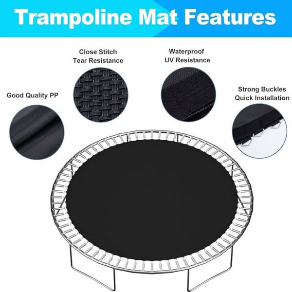 Rund udskiftningsmåtte til trampolin (2,44 m) med 42 ringe – trampolintilbehør
