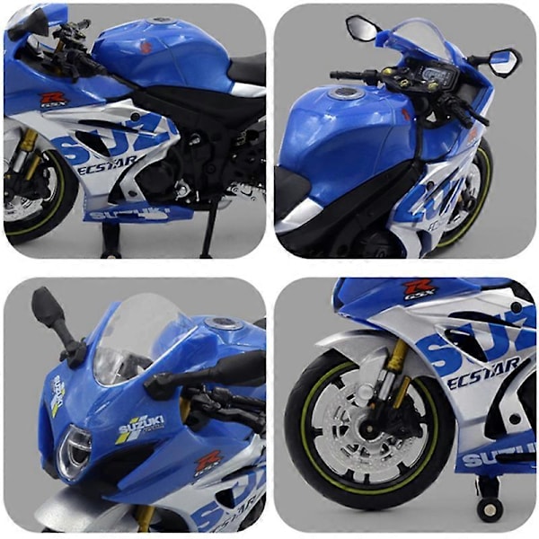 1:12 Suzuki GSX-R1000R Legering Racing Motorsykkel Modell Støpt Street Cross-Country Motorsykkel Modell Leke Gave til Barn GSx Blue Retail box