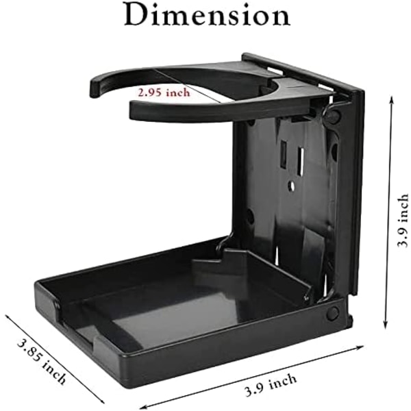 4 stk. Plastik Kopholder til Bil, Kopholder til Bil, Justerbar Sammenklappelig Kopholder, Sammenklappelig Kopholder til Bil med Skruer til Universal Bil Lastbil Båd Van