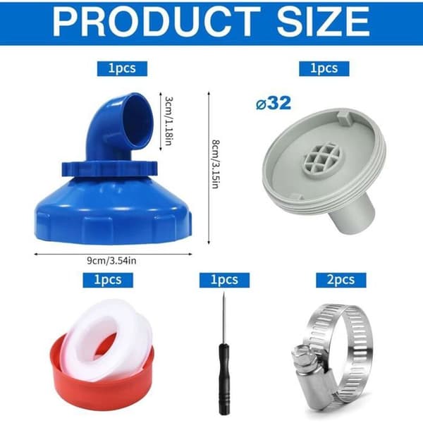360° roterende dyse til poolindløb/udløb (32/38 mm)