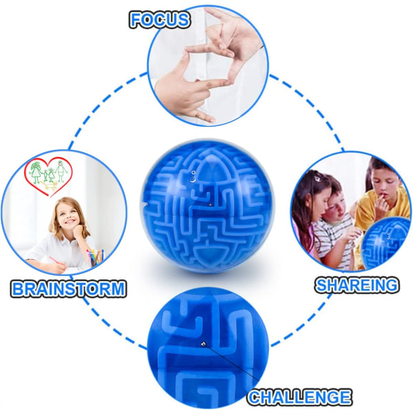 Puslespil 3D Magic Ball Hjerne Teaser Legetøj Intelligens Spil Gaver til Børn Voksne - Hårde Udfordringer Spil Tiny Maze Cube Balls