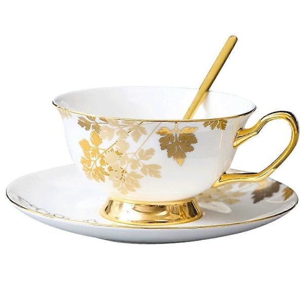 Kaffekop Keramisk kaffekop og underkop, eksklusiv engelsk tekop, kaffekop til hjemmet, velegnet til blomsterte, forskellige specialkaffe kaffe-/tekop