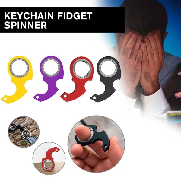 Nøgleringspinder | Fidget Toy By Key Spinz Hand Spinner Anti; En - purple one-size