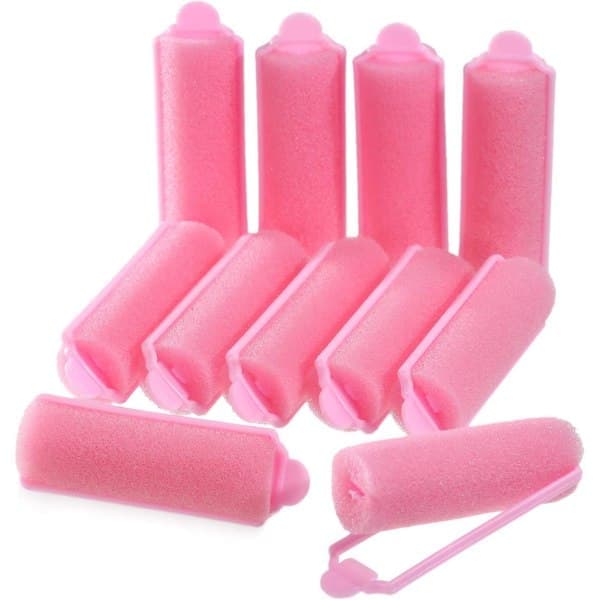 Hårrullar i skumsvamp, flexibla sovlockar, mjuka hårrullar för kvinnor, flickor, hårstyling (12 st, rosa) zdq