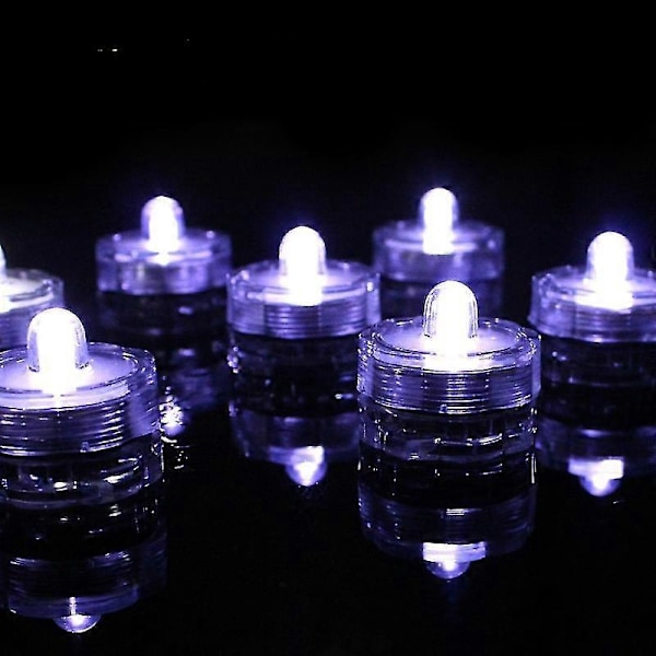12 stk. Senkbare LED-lys, vanntette telys, dam- og fiskefeiring flammeløse LED-telys K