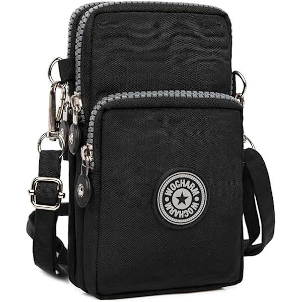 Damer Jenter Nylon Design Liten Skulderveske Håndleddveske Håndvesker(Svart)