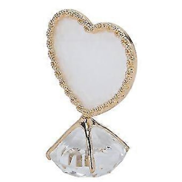 Guld Hjerteformet Negle Display Stand - Moderigtig og Elegant Dobbeltsidet Negletipper Holder med Blank Kant til Negleskønhed
