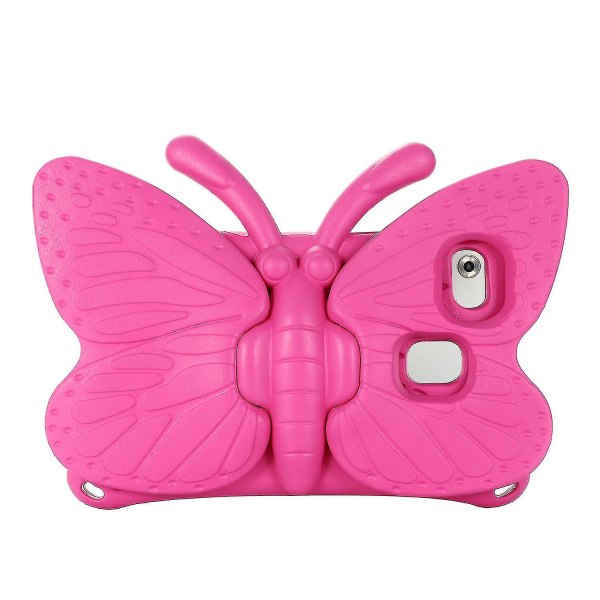 Butterfly Samsung Galaxy Tab A7 Lite 8.7 T220/t225 2021 Etui, Barnevennlig, Eva Mykt Skummateriale, Tykke Fire Hjørner, Kamerabeskyttelse, Støtsikkert Rose Red