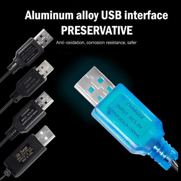 3.6V 4.8V 6V 7.2V NiMH batteri USB-lader for fjernkontroll A1