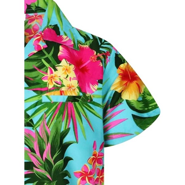 Hawaiiansk skjorta för män Funky Casual Button Down Very Loud Shortsleeve Unisex Maori Brösttryck (Storlek：M)