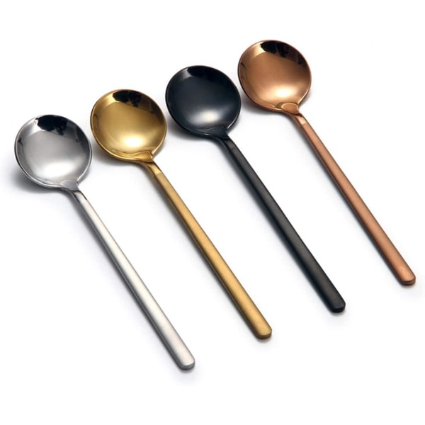 8 stk. kaffeskeer teskeer 5,3-tommer matfrostet håndtag rustfrit stål espressoskeer