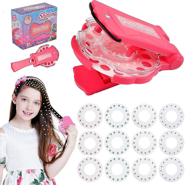 Diamant hår maskin med 180 hår juveler, hår bedazzler kit, hår glitter strass maskin