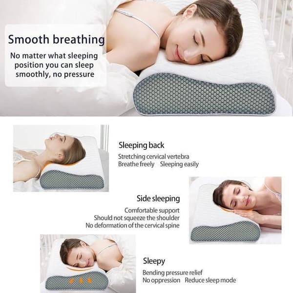 Memory Foam Cervicalpute, Komfortable Ergonomiske Bueformede Puter, Ortopedisk Pute for Sove