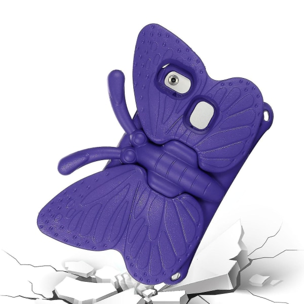 Butterfly Samsung Galaxy Tab A7 Lite 8.7 T220/t225 2021 Fodral, Barnvänligt, Eva Mjukt Skummaterial, Tjocka Fyra Hörn, Kameraskydd, Stöttåligt Purple