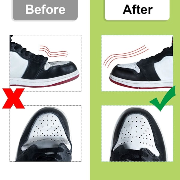 2 par anti-rynke sko crease protector tåboks reduserer, unngå sko crease innrykk