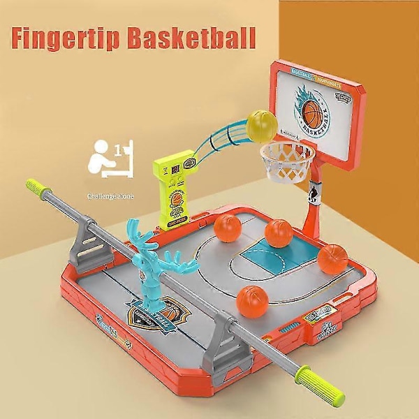 Basketboll Brädspel med 10 Bollar Mini Finger Basket Sport Leksak för Barn Fingertoppsskytte Leksaker Brädspel-B Orange Single