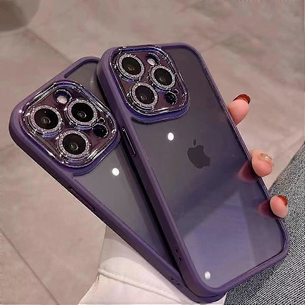 Lyxigt Glitter Diamant Transparent Skal För iPhone 14 13 12 11 Pro Max Plus Linsskydd Stötsäkert Bumper Skal For Iphone 13 pro max