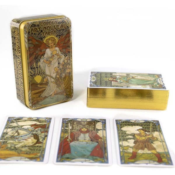 Tarot-kortit oppaalla ja laatikolla, alkuperäiset ennustustyökalut tulevaisuuden ennustamiseen Tarot-korttipakka aloittelijoille ja asiantuntijoille