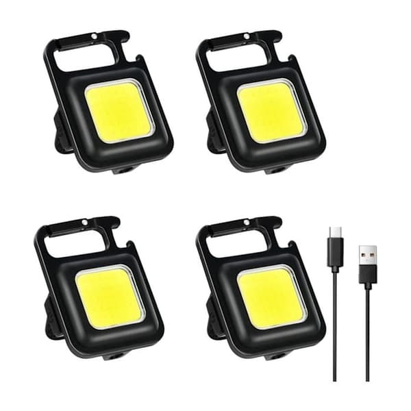 Mini LED-arbejdslys, 4 inspektionslys med magnetisk krog, 4-tilstands COB-lommelygte