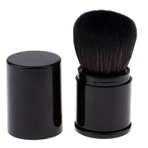 Professionel makeup udtrækkelig blushbørste løs pudderbørste til ansigt med etui, 82X35mm
