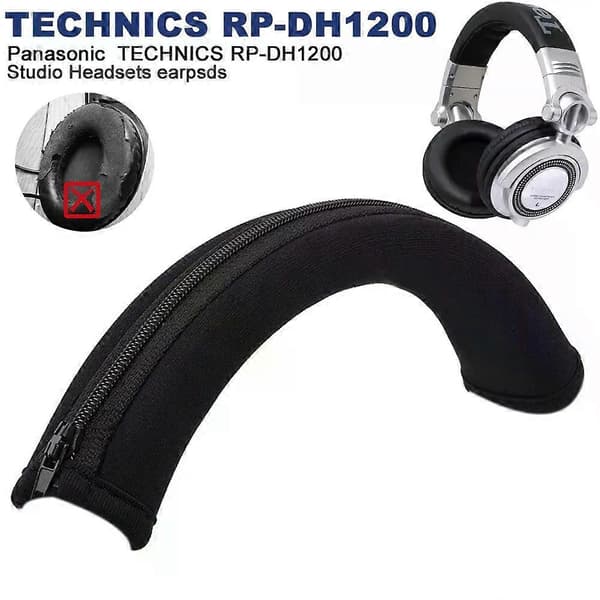 FSW Øreputer for Panasonic TECHNICS RP-DH1200 erstatning Øreputer hodetelefoner Mesh stoff Memory Covers Svamp Mykt Protein Headstock