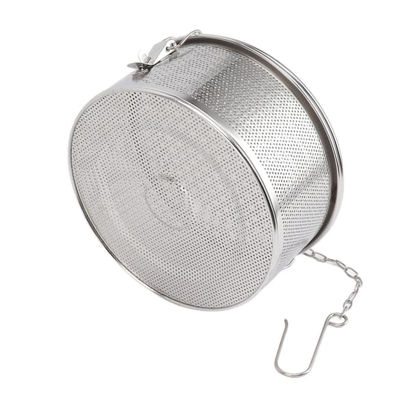 Krydderisigte med hængekæde, te-kugler i rustfrit stål, filter, suppe, krydderier, separationskurv, diameter 20cm