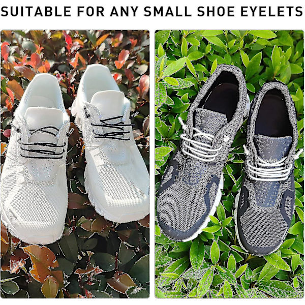Ndtezugt 2 par 1/10\" (2,5 mm) elastiske tynde skosnørebånd, stræk runde skolisser skostrenge erstatning til On Cloud Sneaker
