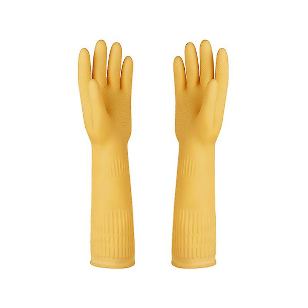 1 par gule gummihansker - Lange gummihansker til oppvask (medium 38 cm)