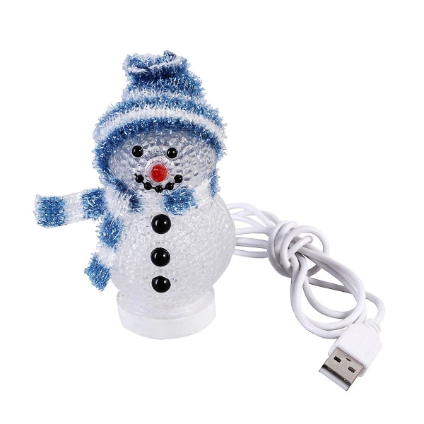 Julglödande snögubbe Ledljus USB Nattljus Rgb 7 Färg Blinkande Ljus Sovrumsbordslampa Dekorativ sänglampa För Hemdekorationer Jul