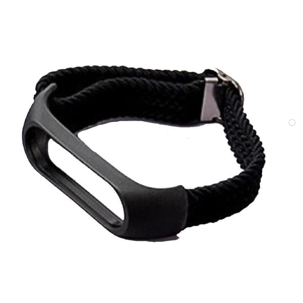 Urrem Nylon til Xiaomi Mi Band 3/4/5/6/7/NFC Sort Sort Black