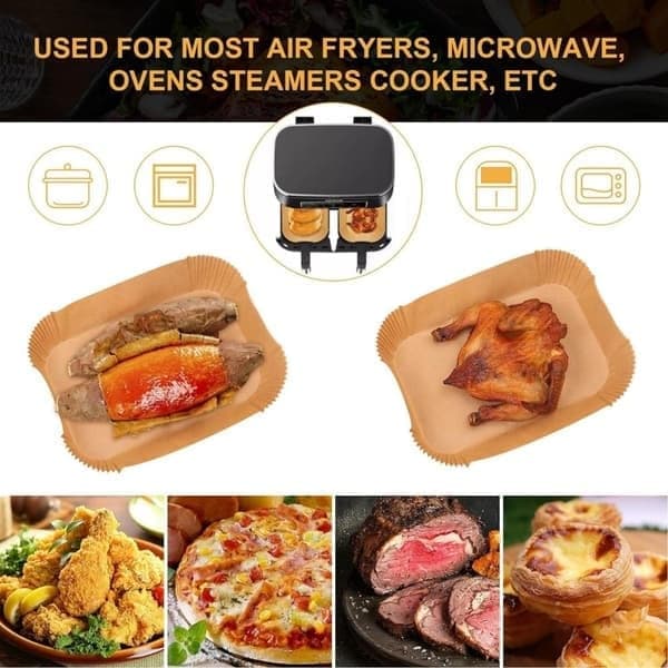 100-pakning bakepapir til Airfryer – Non-stick og varmebestandig