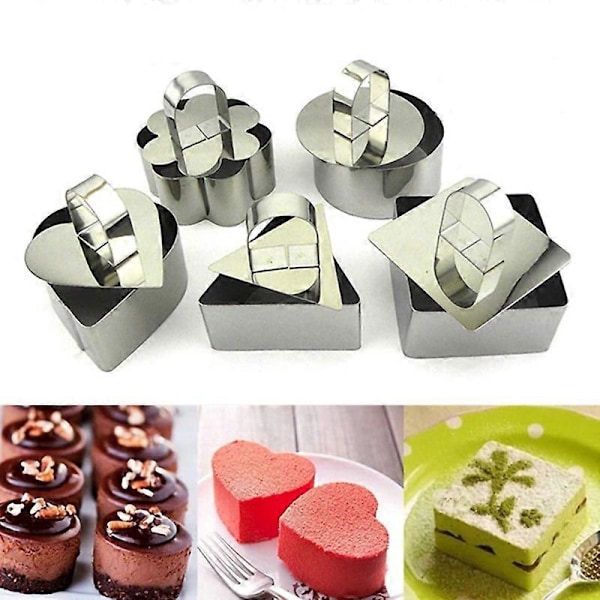 Tårtkniv i rostfritt stål Bakredskap Mini Fondant Mousse Form Kök DIY Verktyg Triangle
