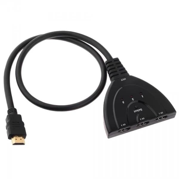 HDMI switch, 3-vejs Sort