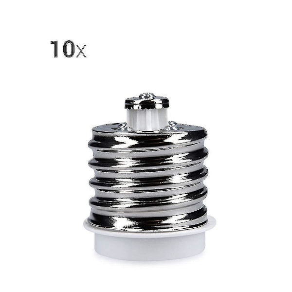 10x Sokkeladapter - 10x E40 til E27 Sokkelomformer - E27 Base Lampeholder Adapter for Halogen LED