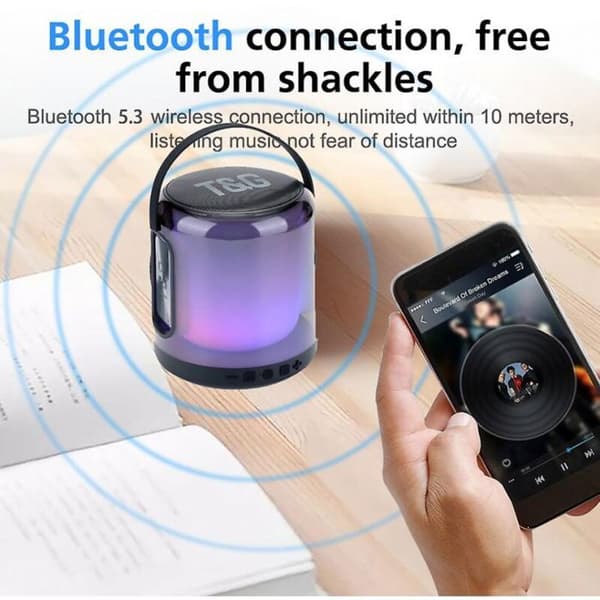 Bærbar Bluetooth-høyttaler med RGB LED-lys