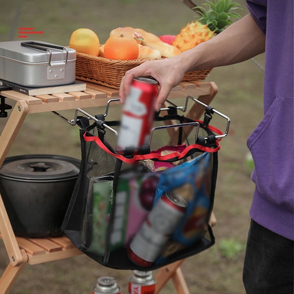 Camping Hängande Nätpåse Bärbar Fällbar Bordsförvaringsnät Hyllväska För Utomhuscamping Grillning