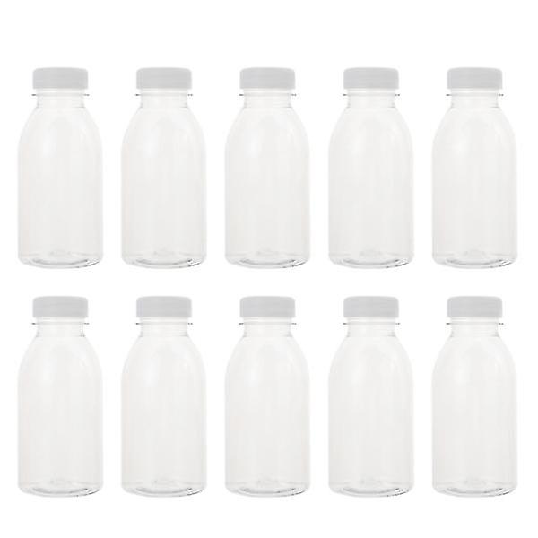 10 stk Drikkeflasker af glas Låg Smoothieflasker Låg Plastdrikflaske Plastdrikbeholder Genanvendelige drikkeflasker