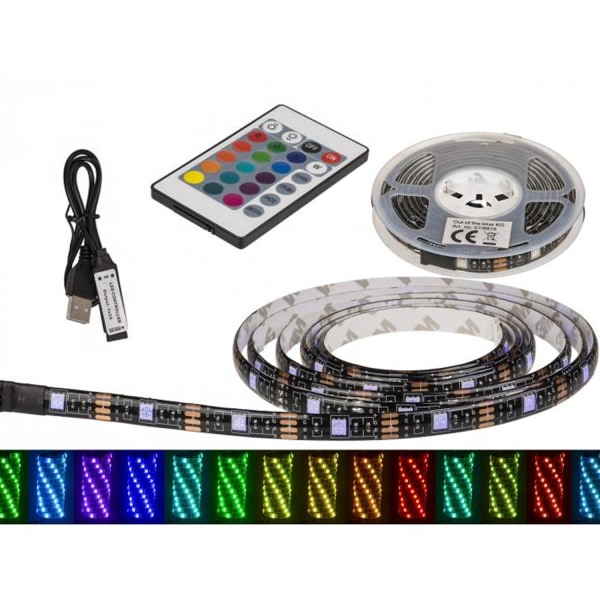 3M LED-striplys med RGB / Lysløkke / LED-er-USB Multifarget