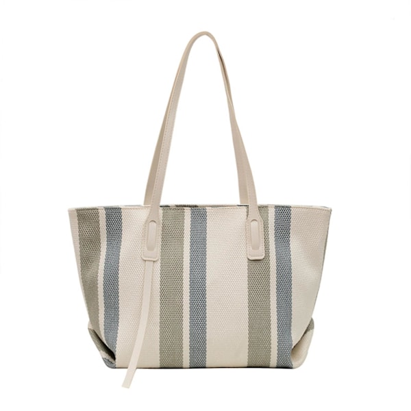 Skuldertaske Shopping Casual Taske Genanvendelige Indkøbsposer Shoppingtasker White