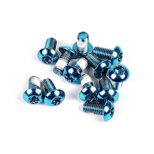12 stk Mtb Cykel - Skiveskruer Ycle M5x10mm Skivebremse Rotor Bolte T25 Blue