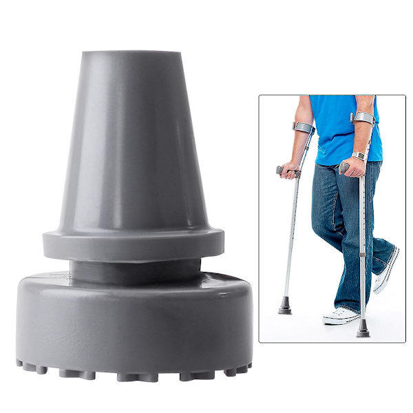 Rosenice 19mm Indvendig Diameter Gummikappe Krykke Tilbehør Antislip Spidser Vandrestav Fødder (grå)
