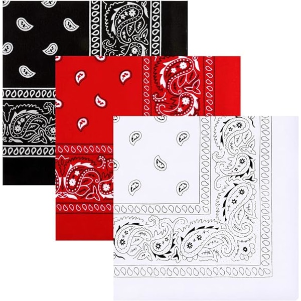 3-pack multifunktionella bandanas Paisley-tryck Cowboy pannband halsduk unisex huvuddukar