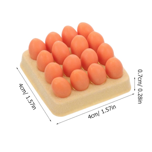 1 Sæt Mini Simulationsæg Miniature Fake Æg Små Æg med Mini Bakke