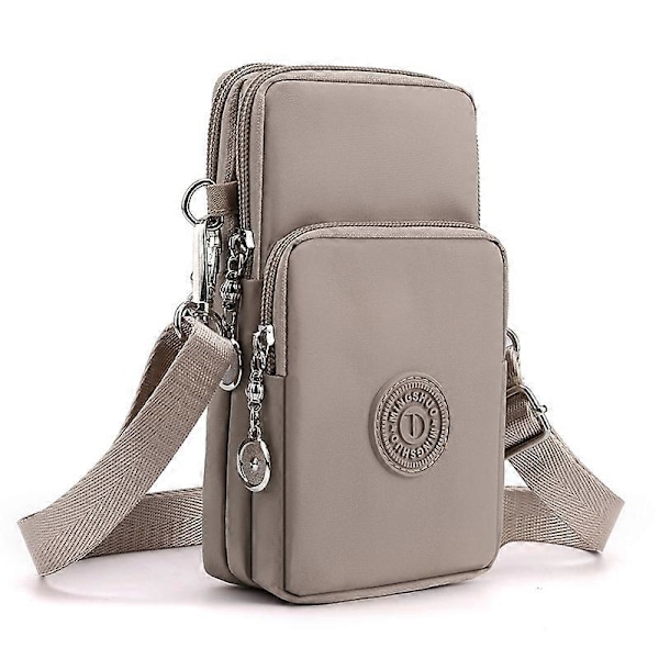 Små axelväskor Nylon Dam Mobiltelefonväskor Mini Kvinnlig Messenger Plånbok Dam Ny 2024 F Beige