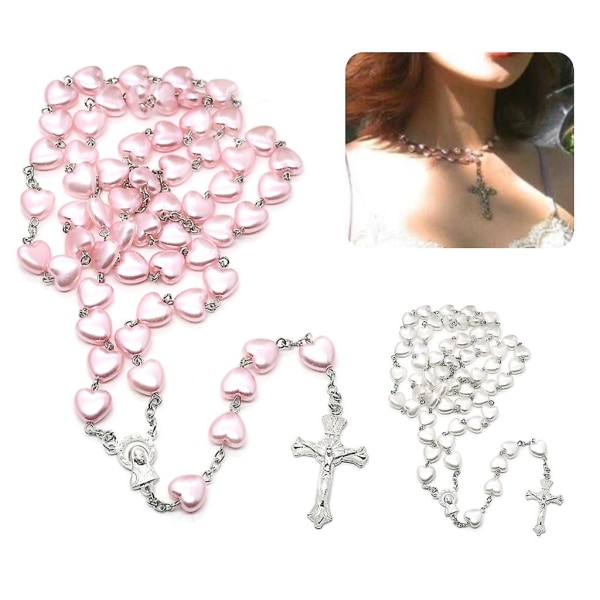 Krystal træ bøn rosenkrans kæde krydsede kristne smykker gave til kvinder