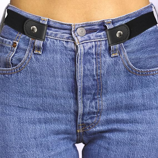 Spænde-fri justerbar bælte - Kvinder - Mænd Ingen spænde stræk bælte til jeans kjole Unisex bælter Hurtig udløsning Komfort Ikke stramt bælte（Sort + Brun）