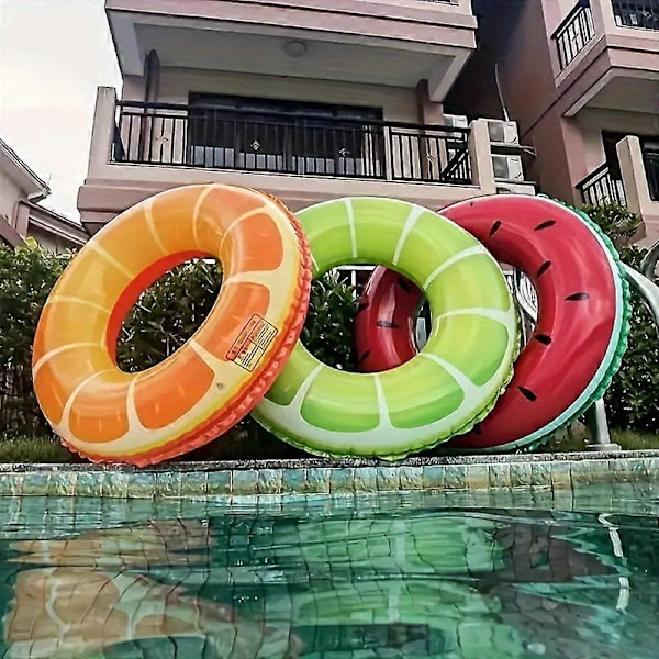 1 stk. Frugt Pool Float Vandmelon Kiwi Appelsin Citron Badering 27,5\" - Oppustelig Tube Float Legetøj (PVC Fortykket) Kiwi Fruit